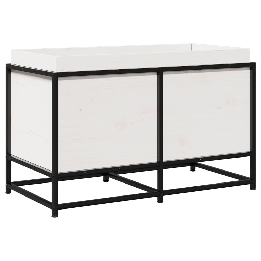 Boîte de planification Vidaxl 80x40x50 cm Pine solide blanc