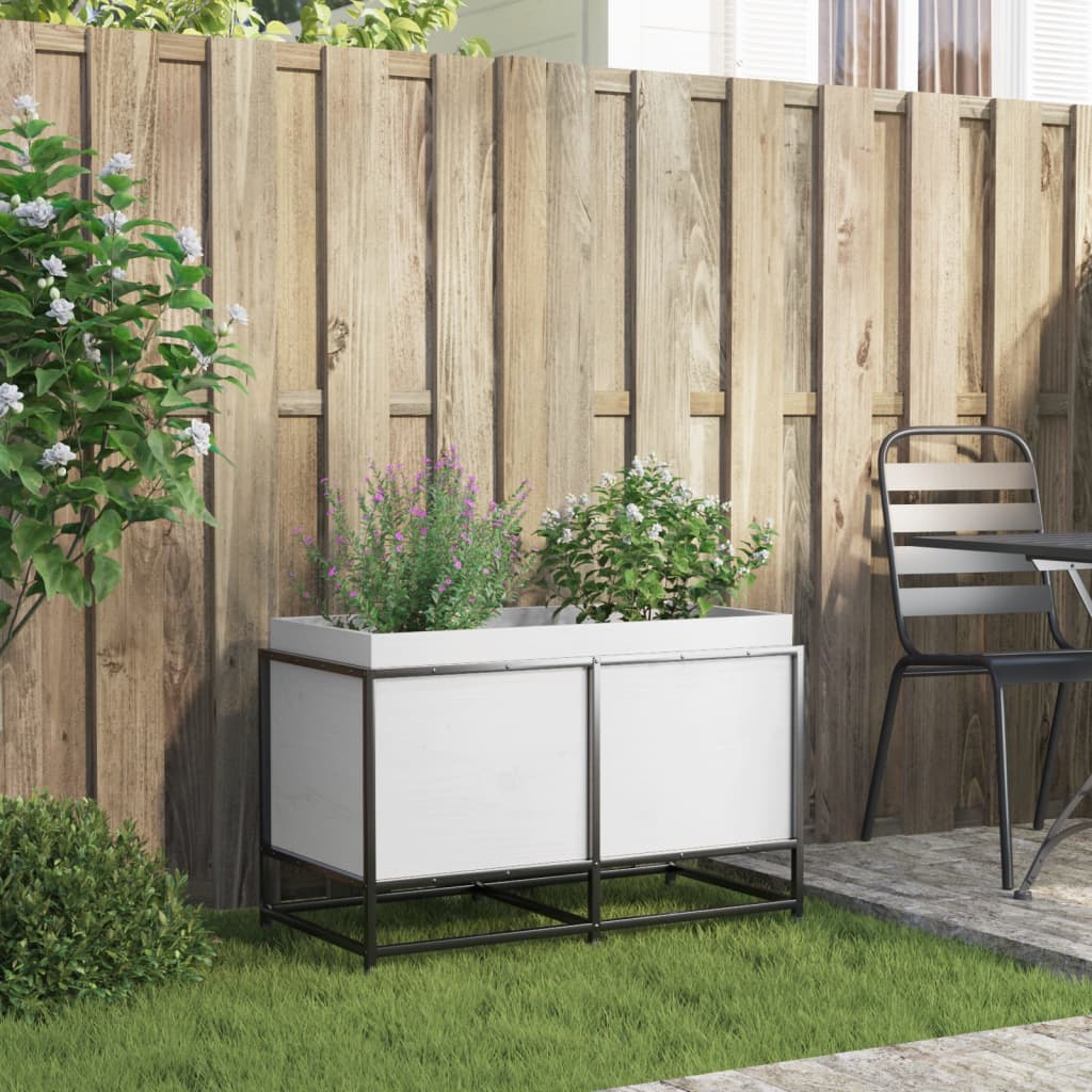 Boîte de planification Vidaxl 80x40x50 cm Pine solide blanc