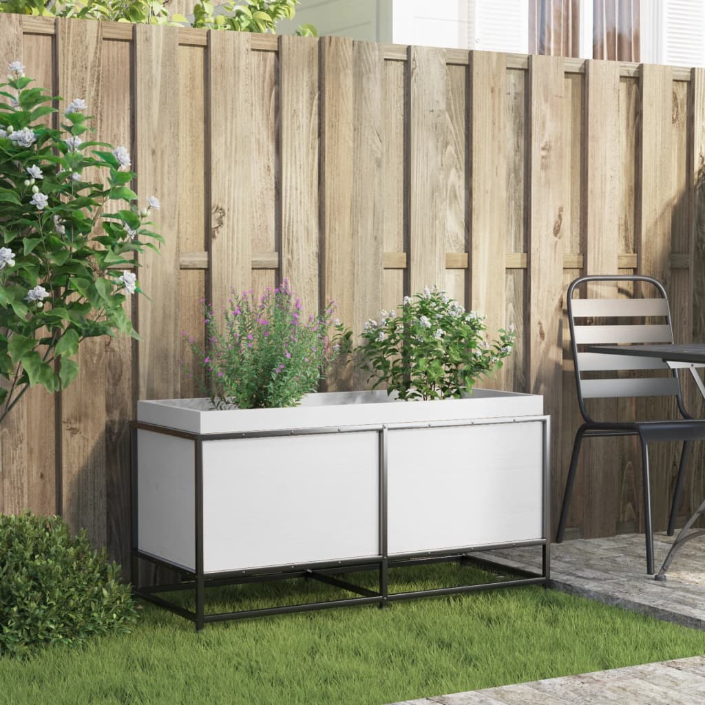 Boîte de planification Vidaxl 100x40x50 cm en pin solide blanc