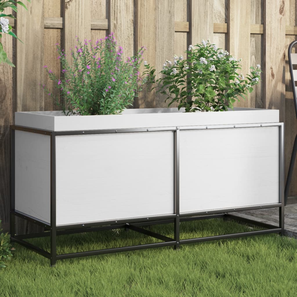Boîte de planification Vidaxl 100x40x50 cm en pin solide blanc
