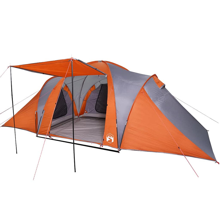 Vidaxl dome tente 6 personnes étanche gris et orange