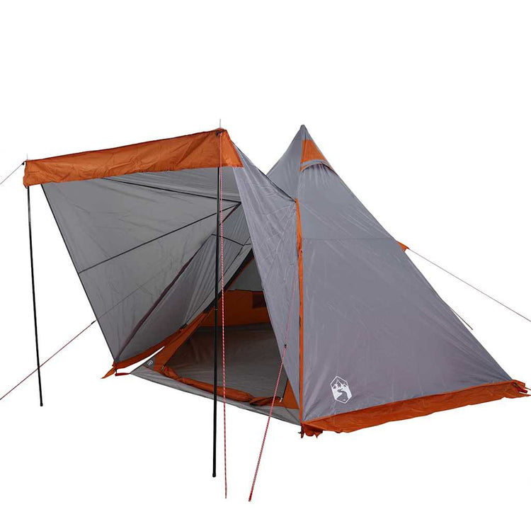 Tente tipi Vidaxl 6 personnes imperméable gris et orange