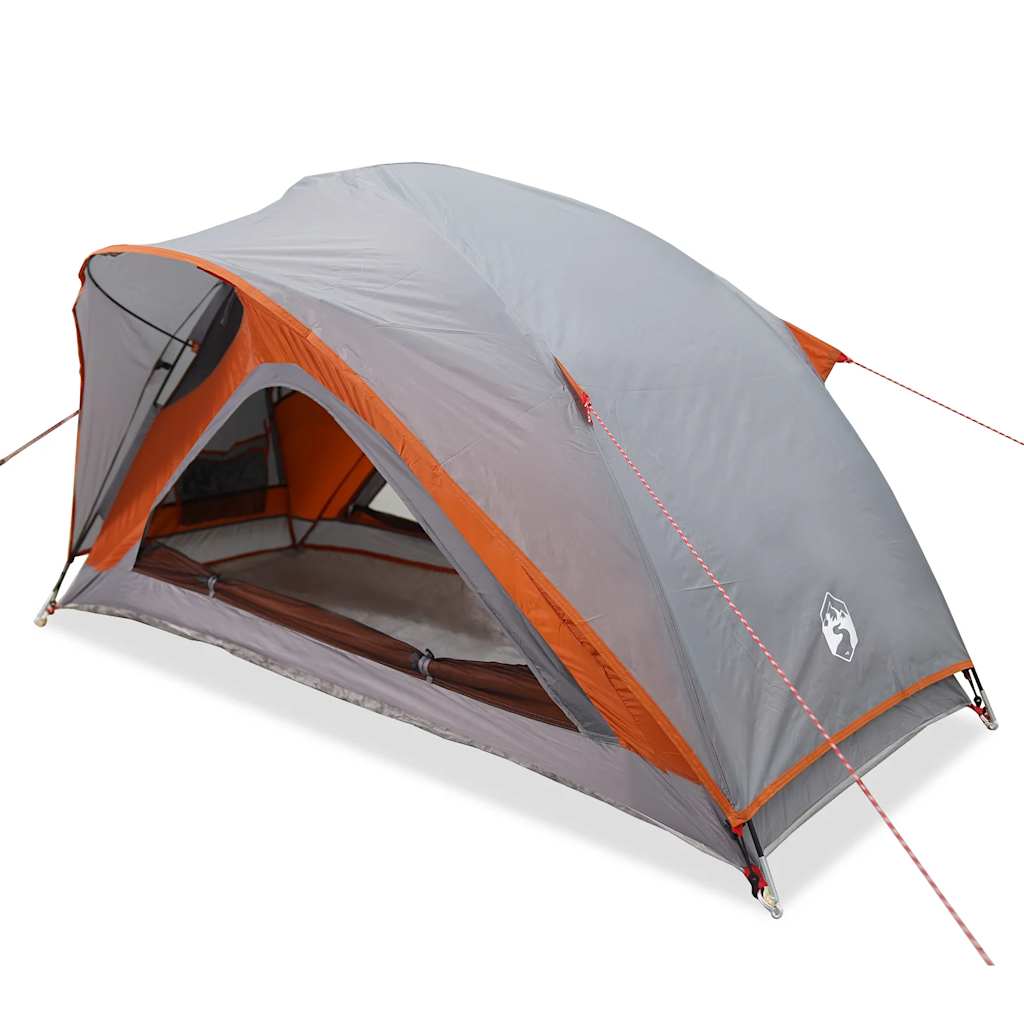Tente VidaXL 1 personne imperméable gris et orange
