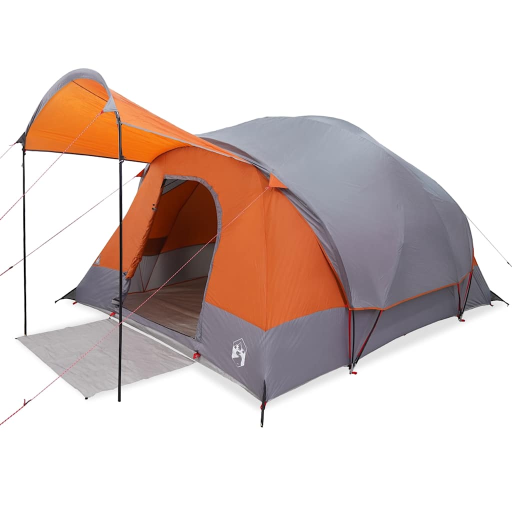 Tente tunnel VidaXL 8 personnes imperméable gris et orange