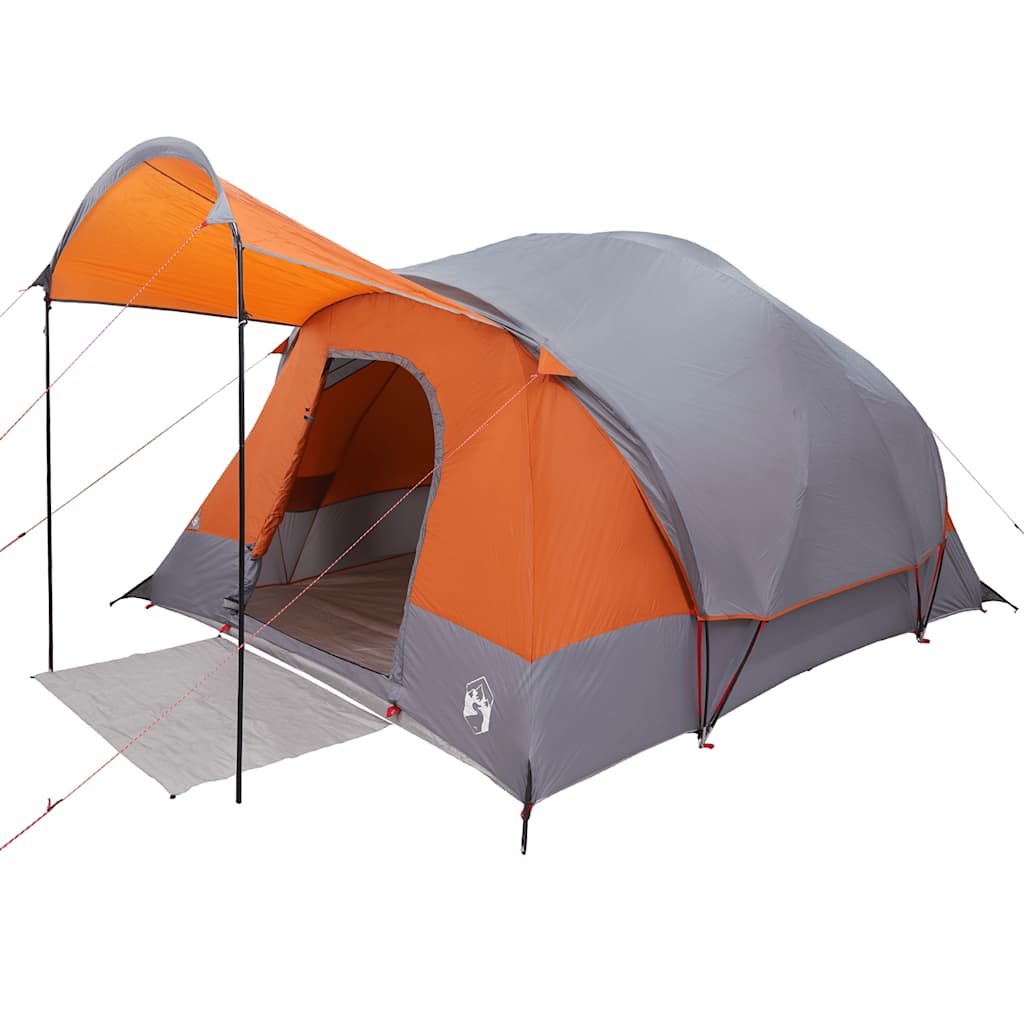 Tente tunnel VidaXL 8 personnes imperméable gris et orange
