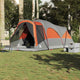 Tente tunnel VidaXL 8 personnes imperméable gris et orange