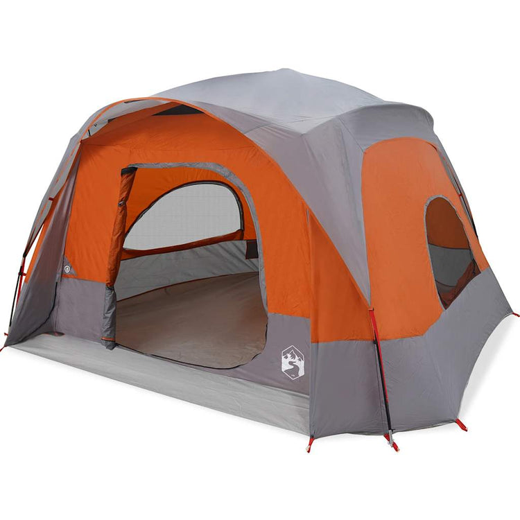 Tente familiale VidaXL 6 personnes imperméable gris et orange