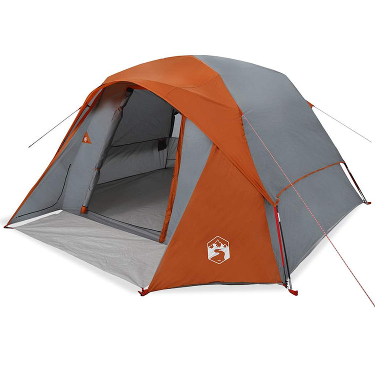 Tente VidaXL 4 personnes imperméable gris et orange
