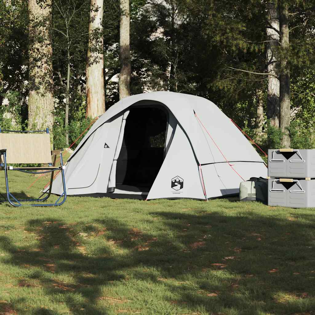 Vidaxl tente de camping cabine 4 personnes tissu occultant blanc imperméable