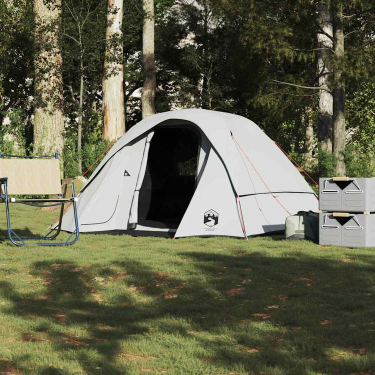 Vidaxl tente de camping cabine 4 personnes tissu occultant blanc imperméable