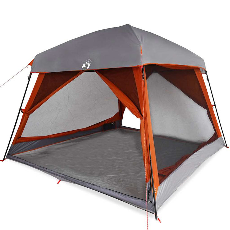 Tente familiale VidaXL 6 personnes imperméable gris et orange