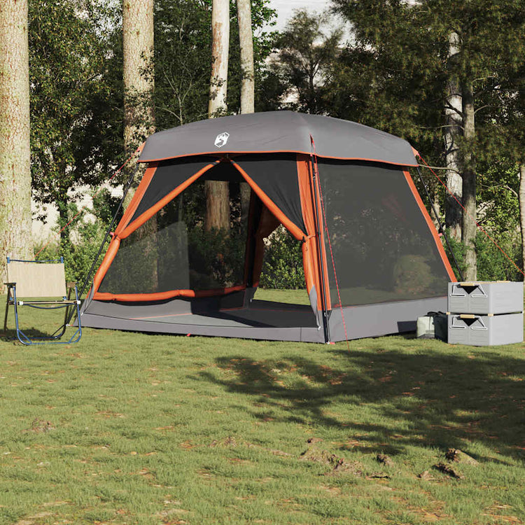 Tente familiale VidaXL 6 personnes imperméable gris et orange