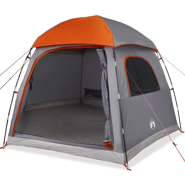 Vidaxx tente familiale igloo 6 personnes imperméable gris et orange