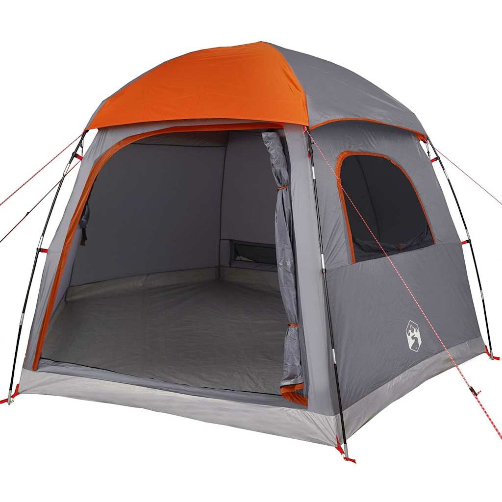 Vidaxx tente familiale igloo 6 personnes imperméable gris et orange