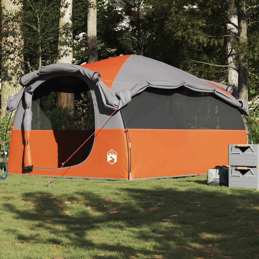 Tente tunnel Vidaxx 6 places imperméable gris et orange