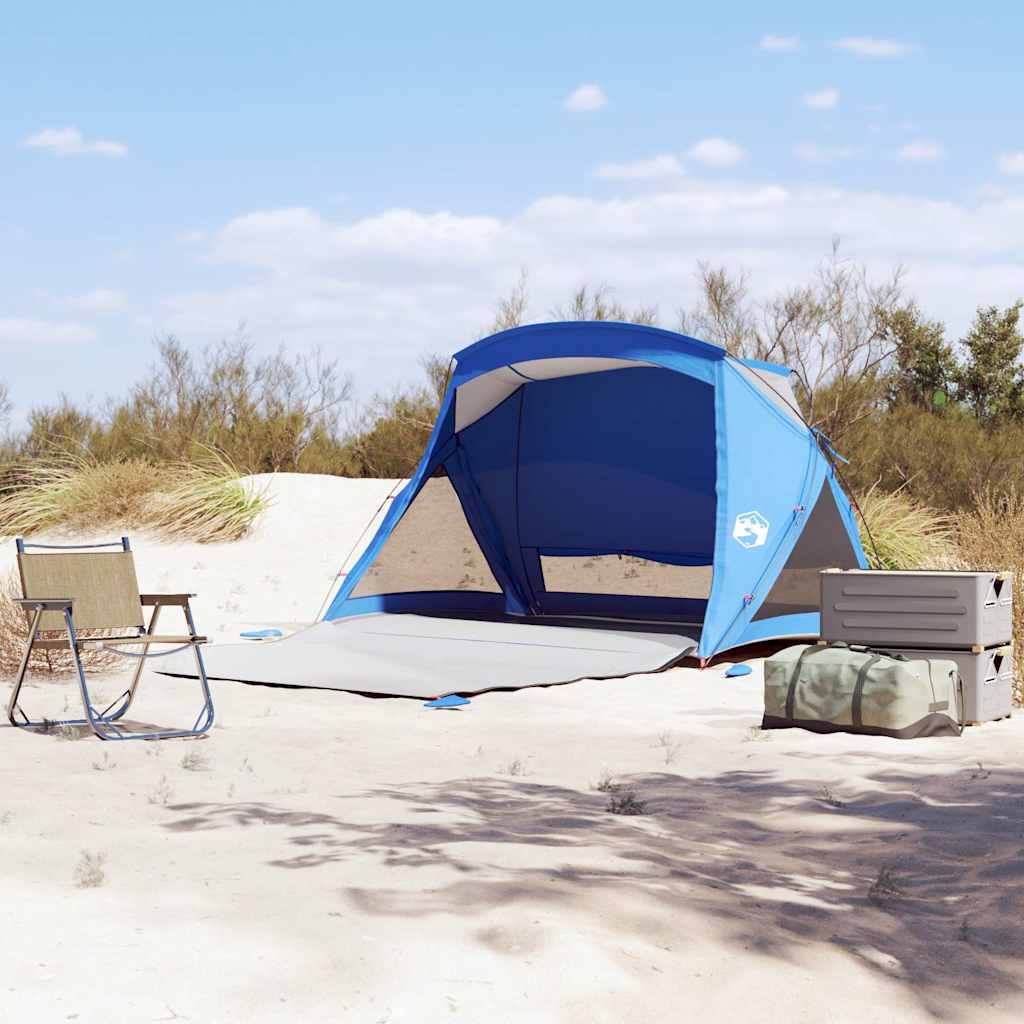VidaXL tente de plage 2 personnes imperméable bleu azur