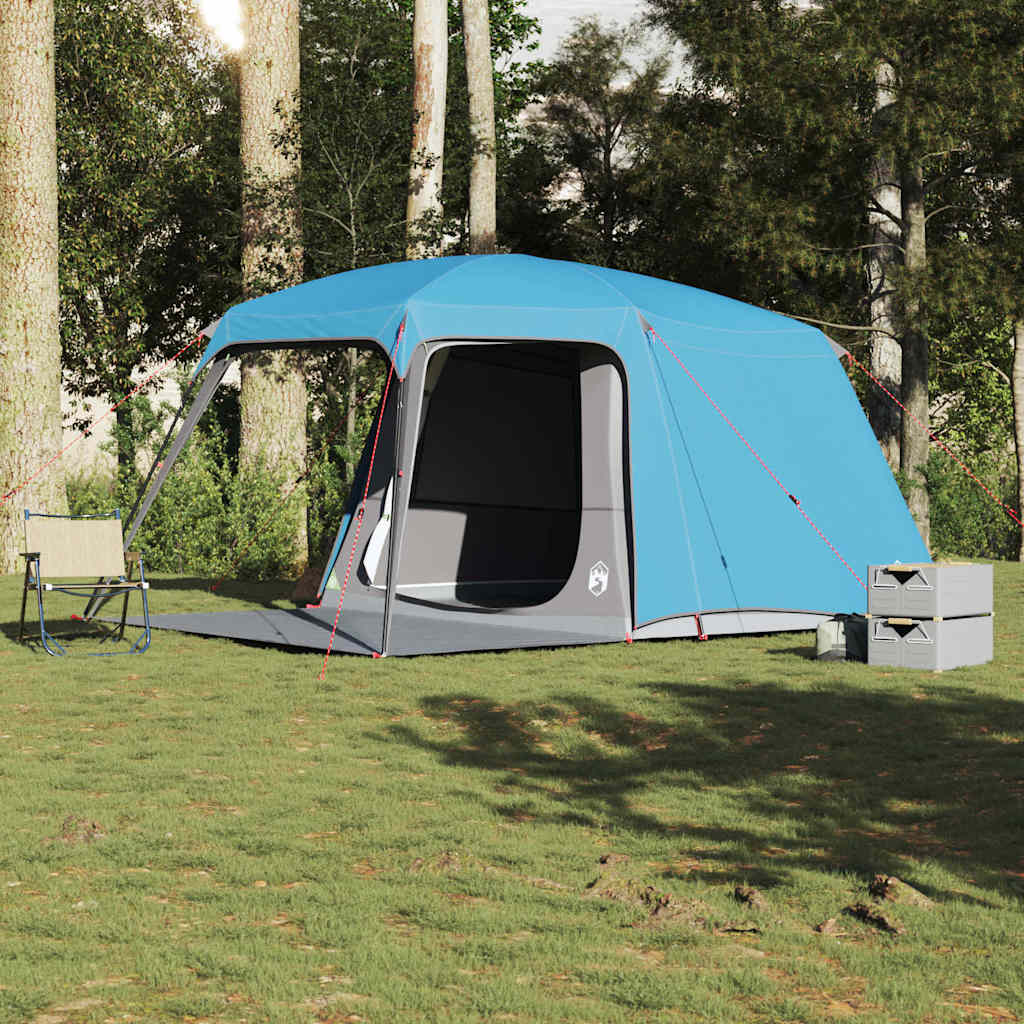 Tente de camping VidaXL avec dôme de véranda, 5 personnes imperméable, bleue
