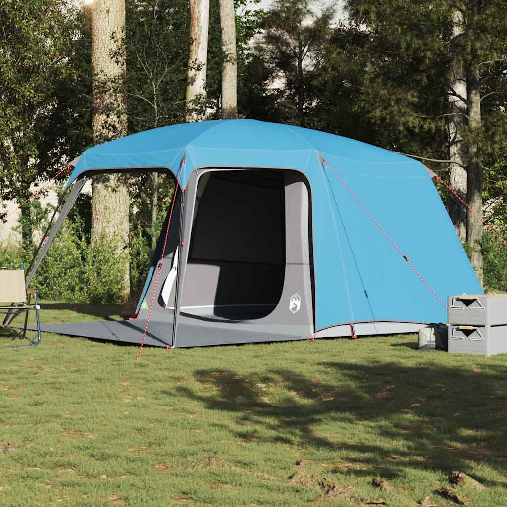 Tente de camping VidaXL avec dôme de véranda, 5 personnes imperméable, bleue