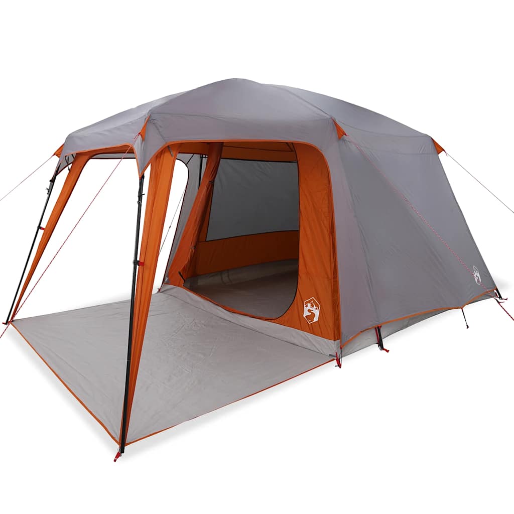Tente de camping VidaXL avec dôme véranda, 5 personnes, imperméable, gris orange