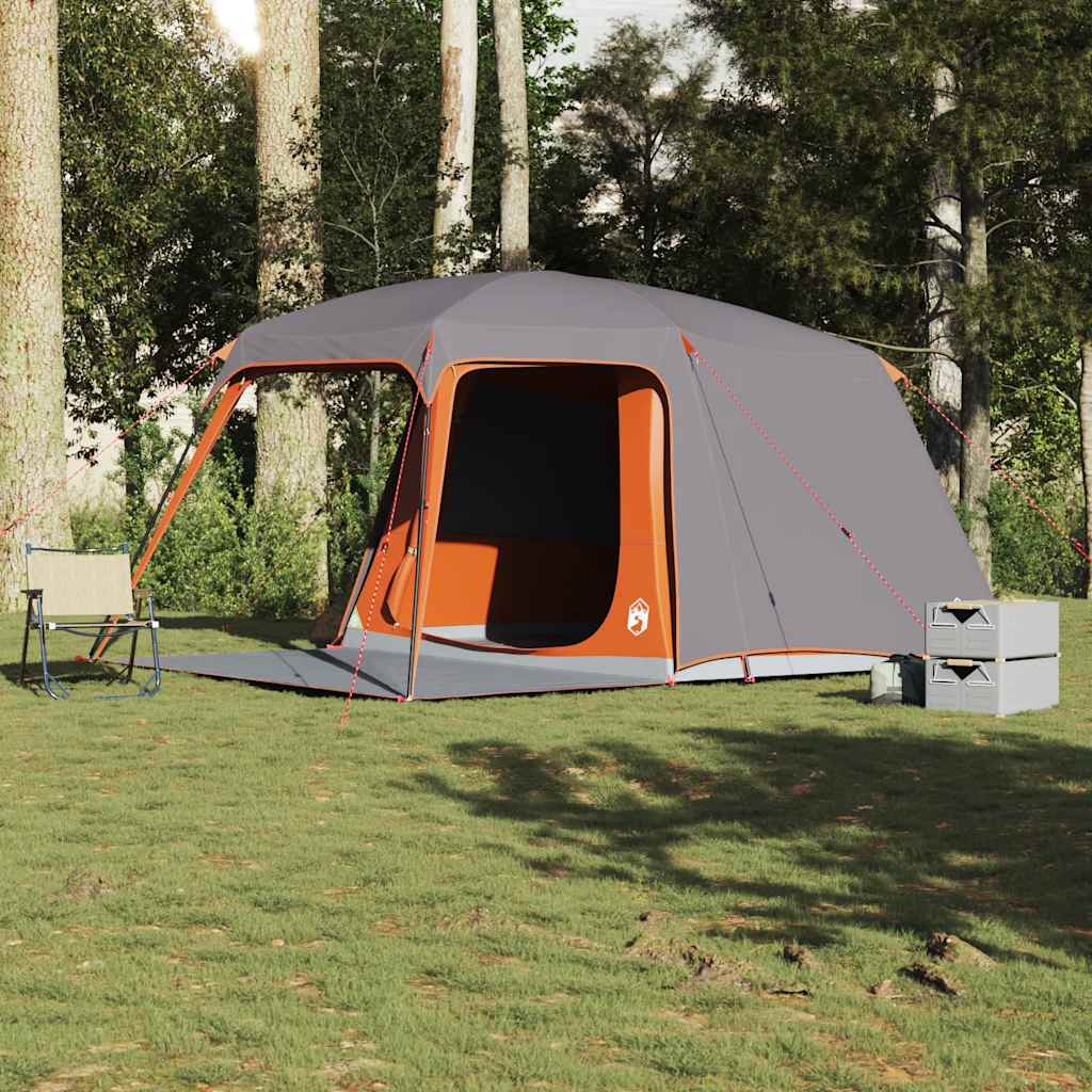 Tente de camping VidaXL avec dôme véranda, 5 personnes, imperméable, gris orange
