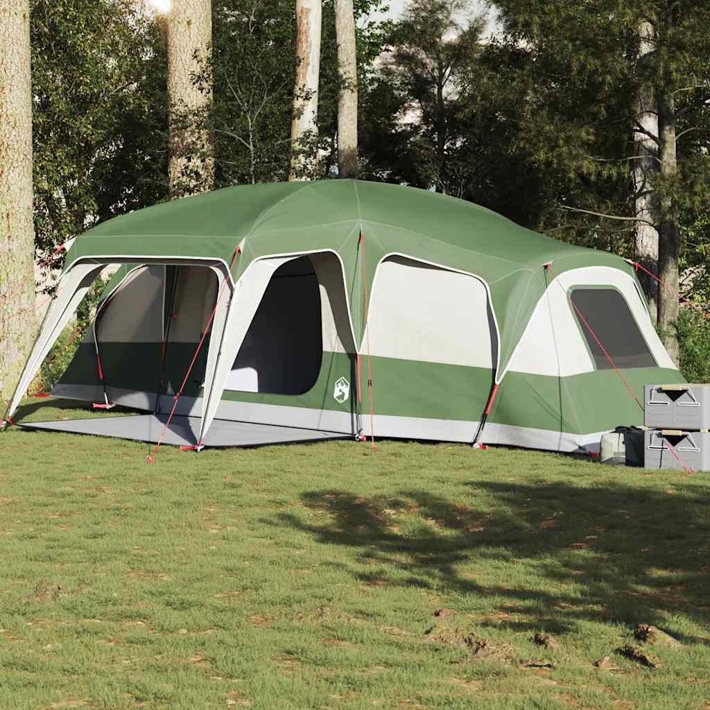 Tente familiale VidaXL avec dôme véranda, 9 personnes imperméable vert