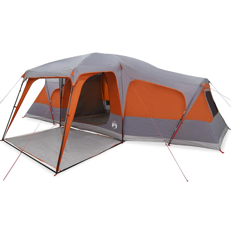 Tente familiale VidaXL avec dôme véranda 9 personnes imperméable gris orange