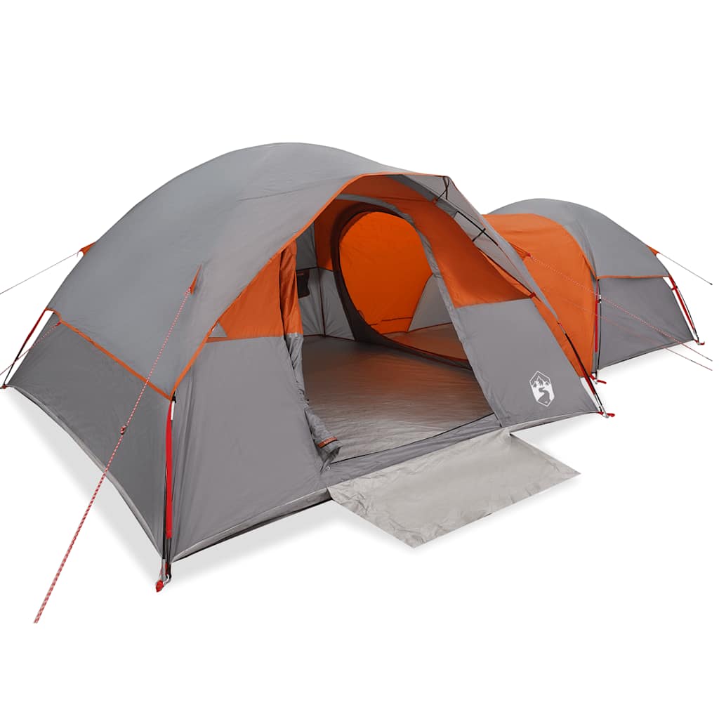 Tente VidaXL 5 personnes imperméable gris et orange
