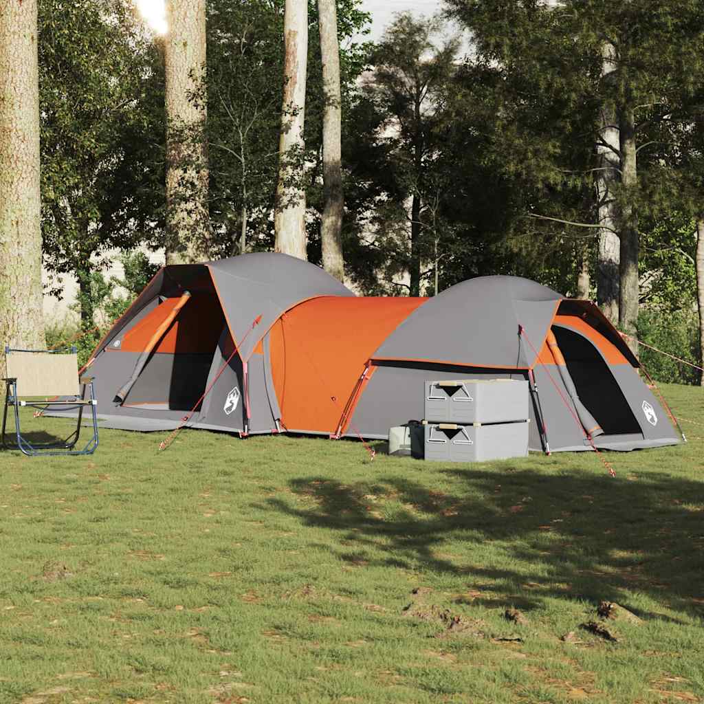 Tente VidaXL 5 personnes imperméable gris et orange