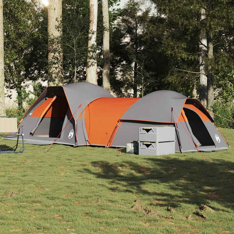 Tente VidaXL 5 personnes imperméable gris et orange