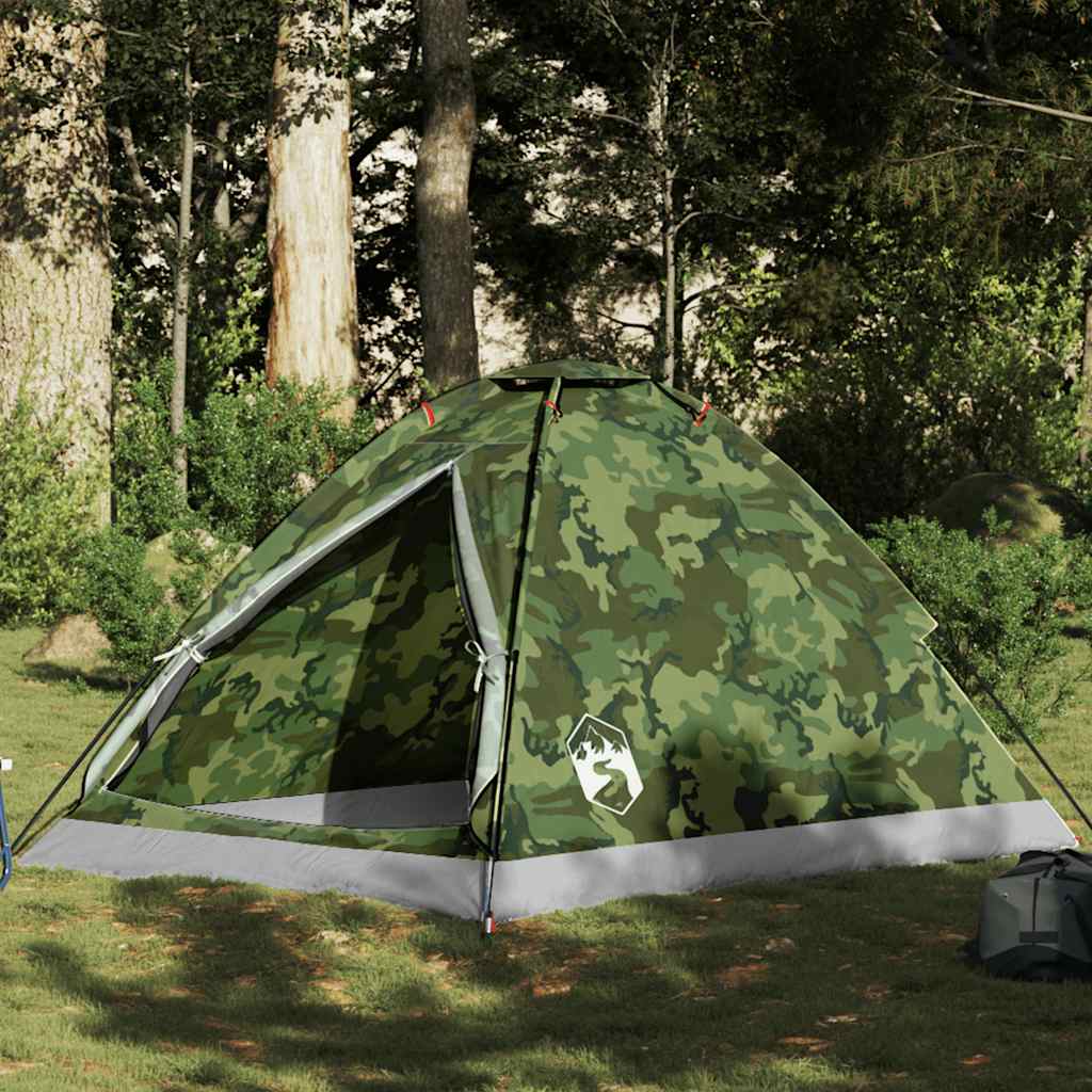 Vidaxl dome tente de 2 personnes camouflage imperméable