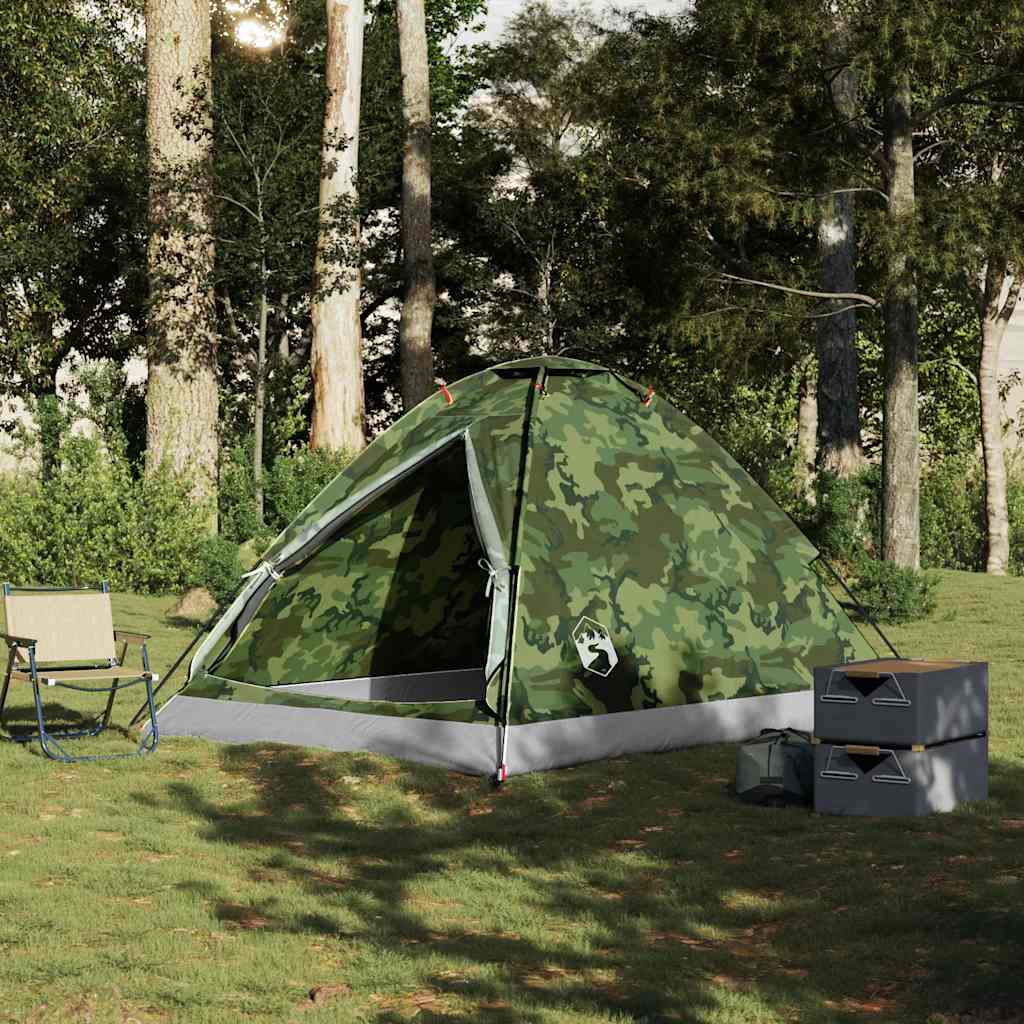 Vidaxl dome tente 4 personnes camouflage imperméable