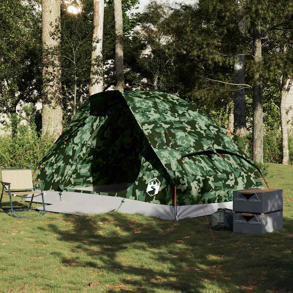Vidaxl dome tente 4 personnes camouflage imperméable