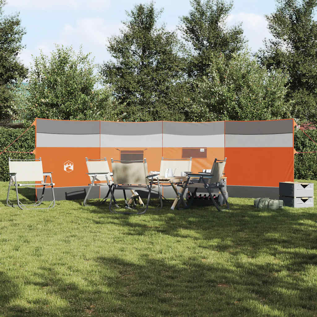 VidaXL pare-brise camping étanche 510x153 cm gris et orange