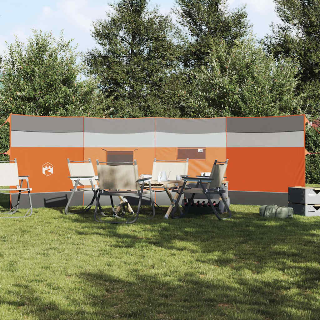 VidaXL pare-brise camping étanche 510x153 cm gris et orange