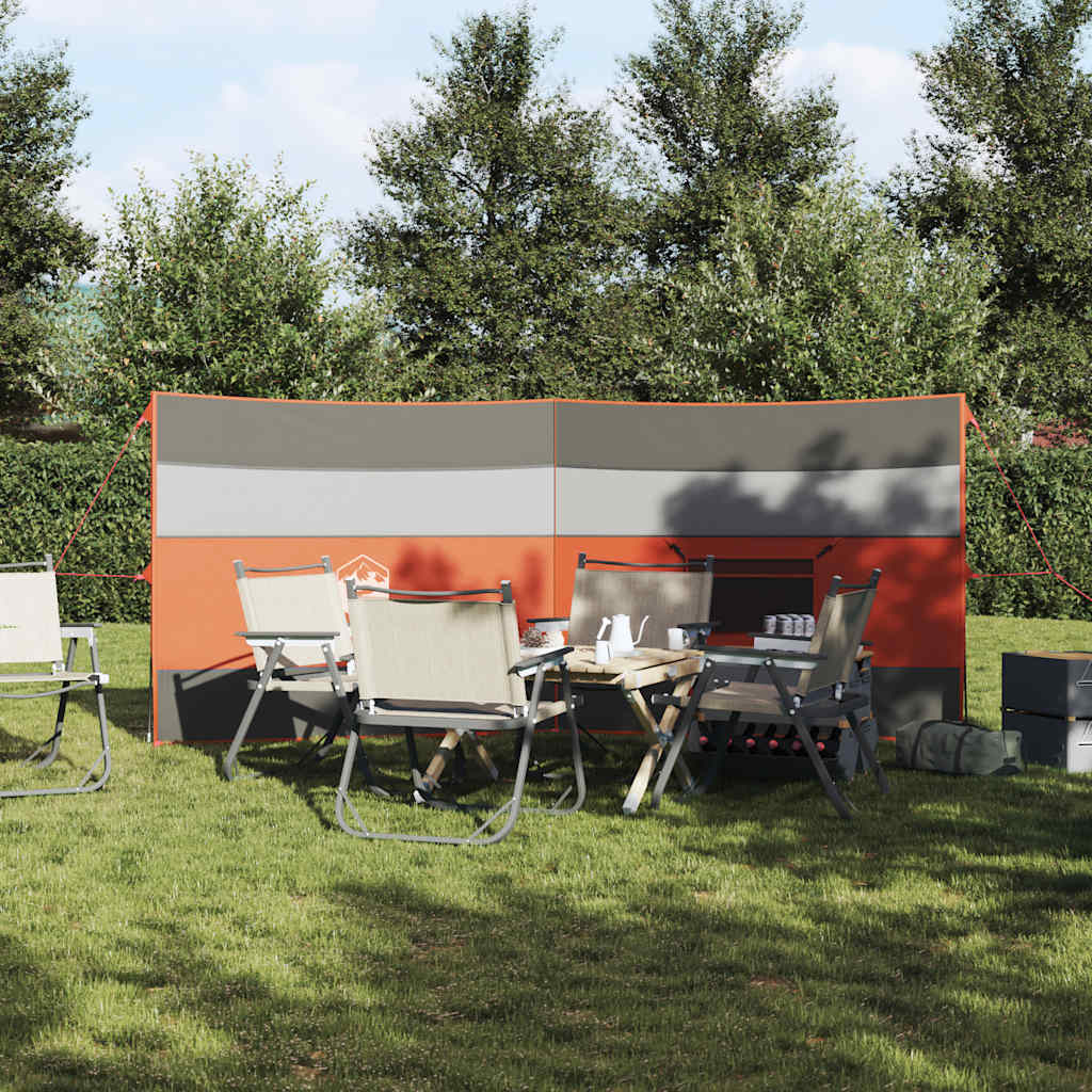 VidaXL pare-brise camping étanche 340x130 cm gris et orange