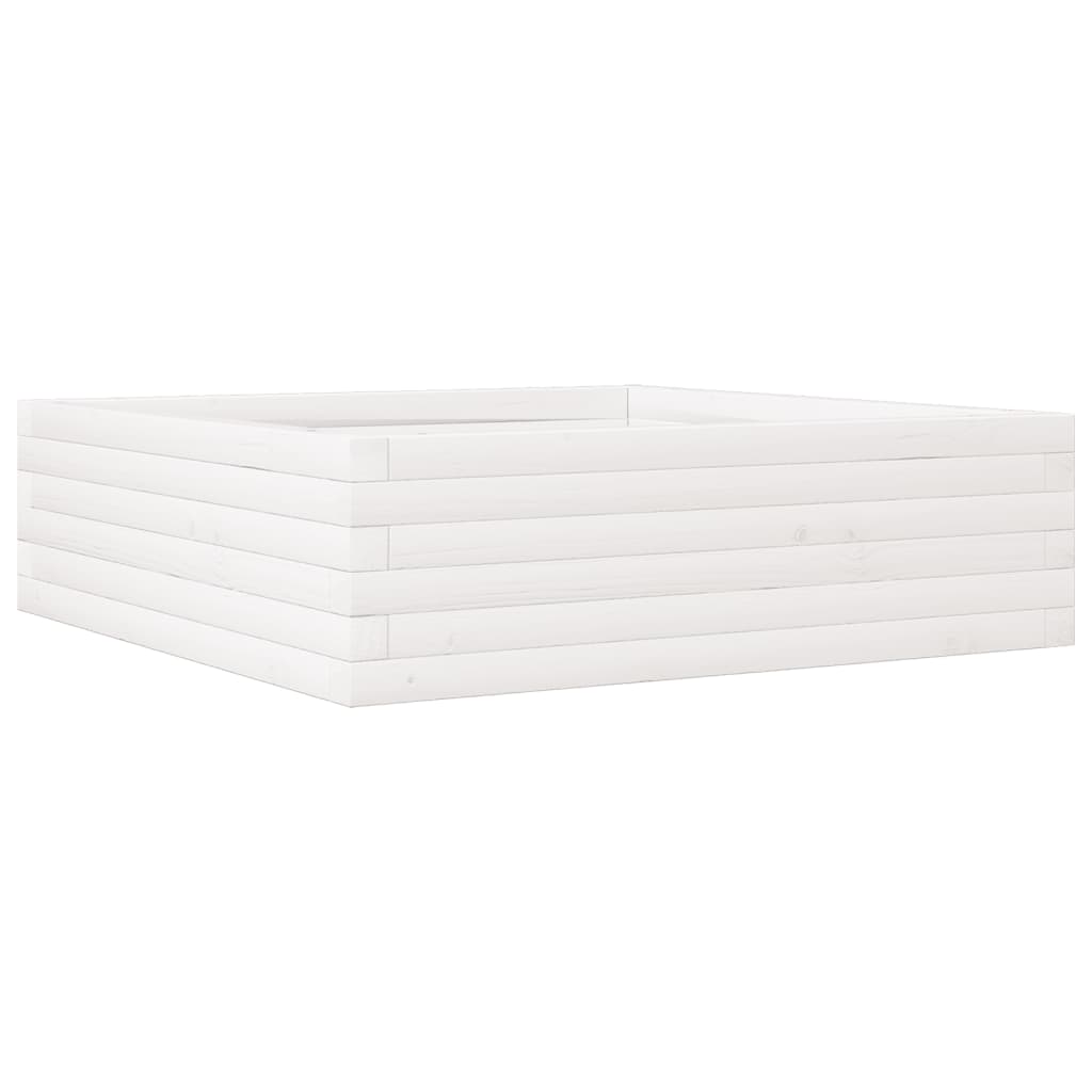 Boîte de planification vidaxl 80x80x23 cm en pin solide blanc