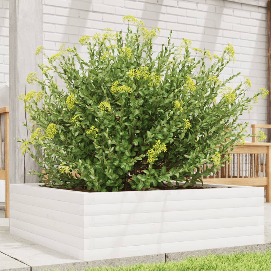 Boîte de planification vidaxl 80x80x23 cm en pin solide blanc