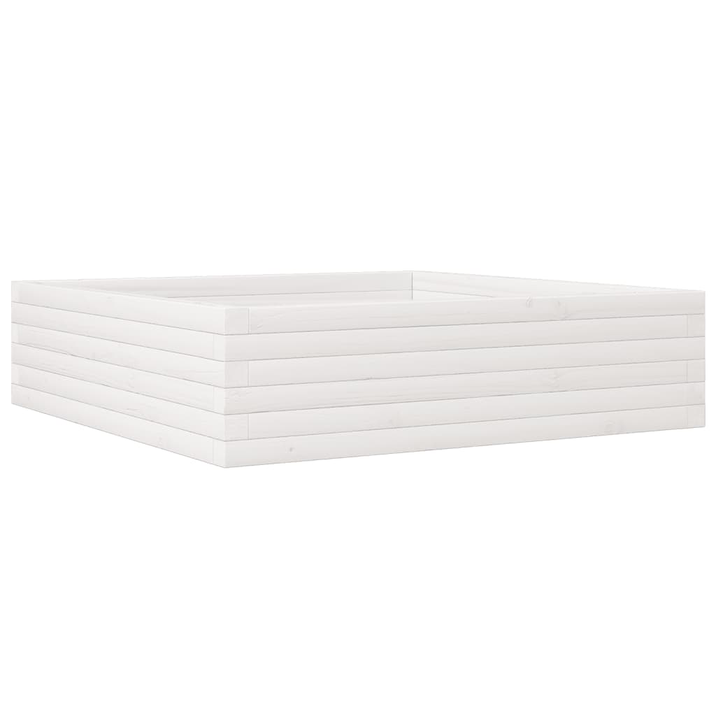 Boîte de planification Vidaxl 90x90x23 cm Pine solide blanc