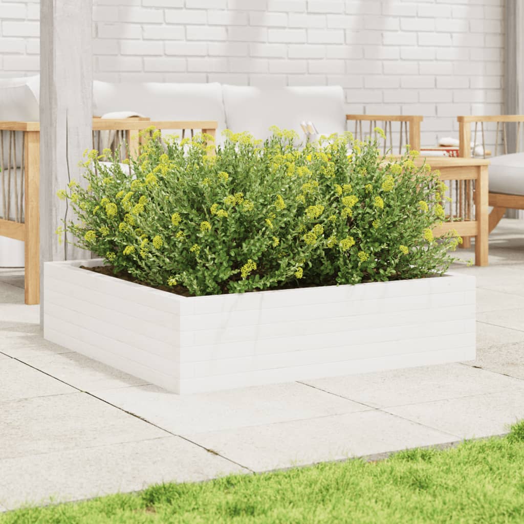 Boîte de planification Vidaxl 90x90x23 cm Pine solide blanc