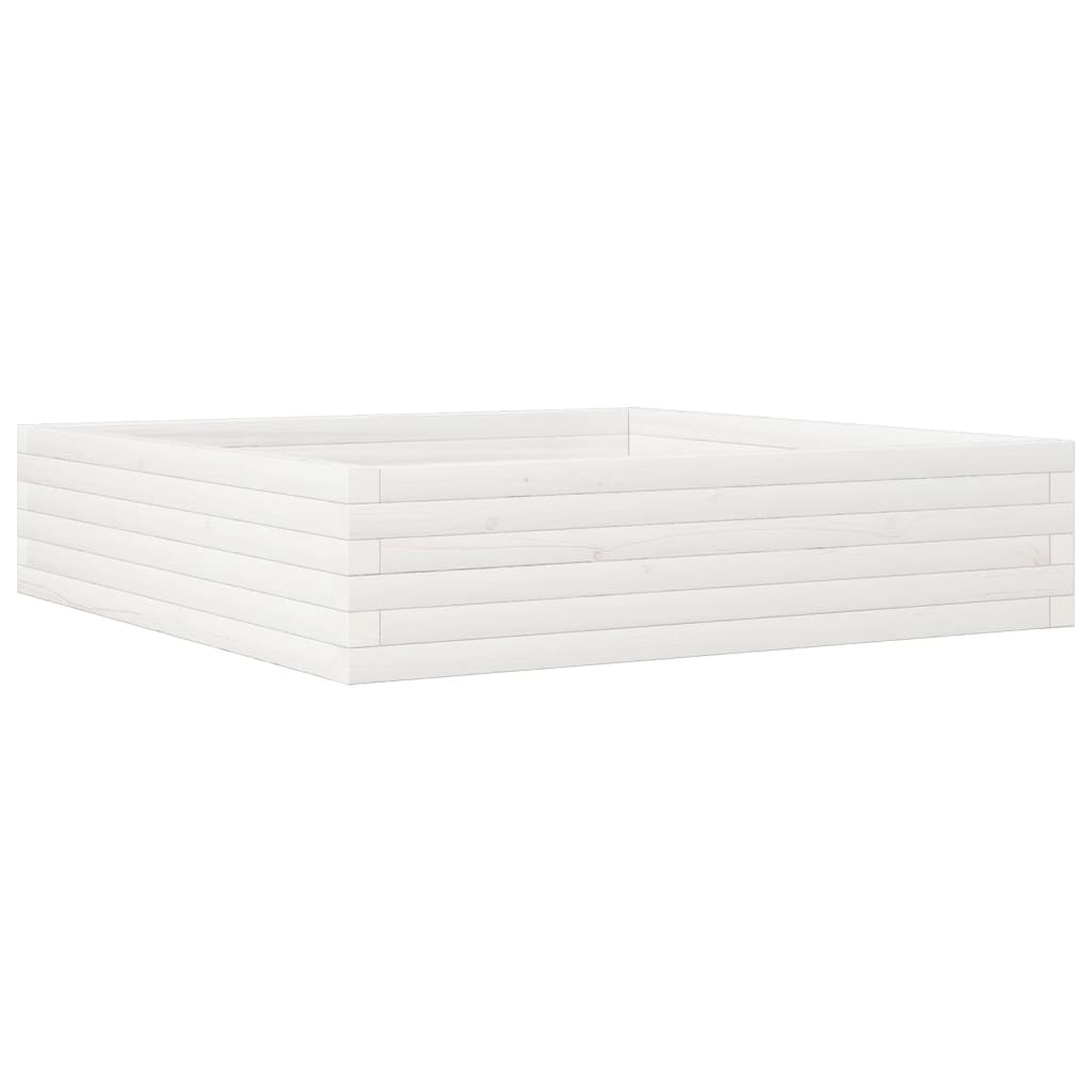 Boîte de planification Vidaxl 100x100x23 cm en pin solide blanc