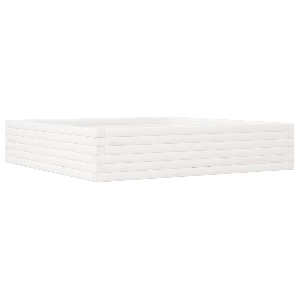 Boîte de planification Vidaxl 110x110x23 cm Pine solide blanc