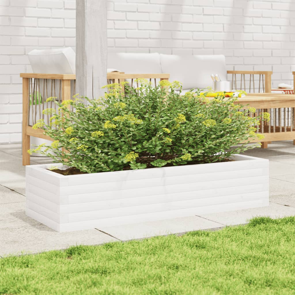 Vidaxl Planning Box 110x40x23 cm Pine solide blanc