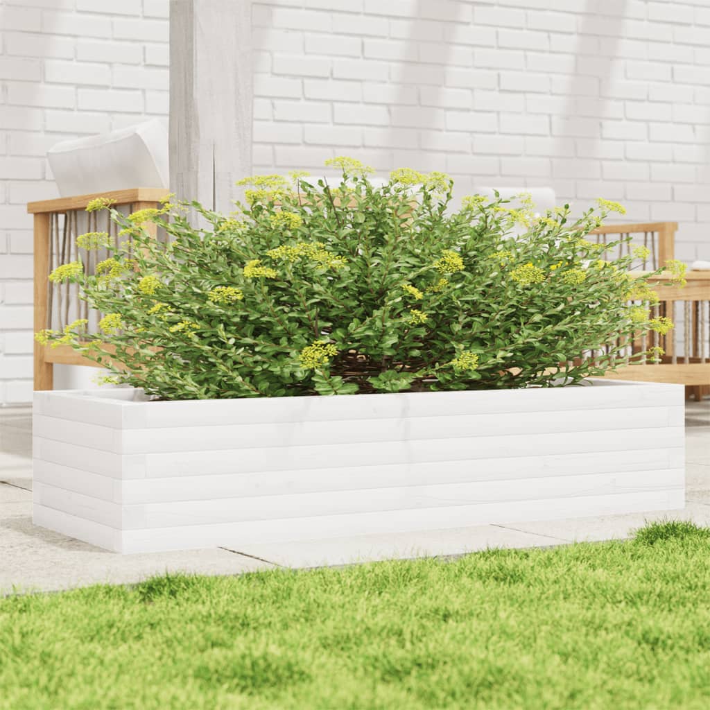 Vidaxl Planning Box 110x40x23 cm Pine solide blanc
