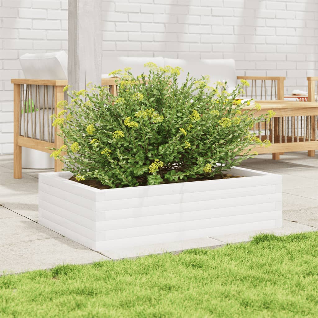Boîte de planification Vidaxl 90x60x23 cm Pine solide blanc