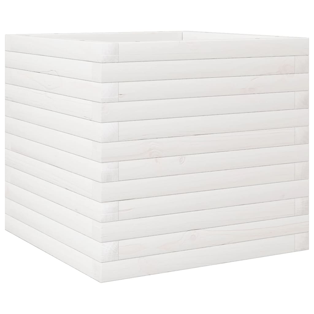 Boîte de planification Vidaxl 50x50x45.5 cm Pine solide blanc