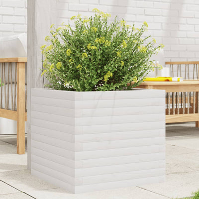 Boîte de planification Vidaxl 50x50x45.5 cm Pine solide blanc