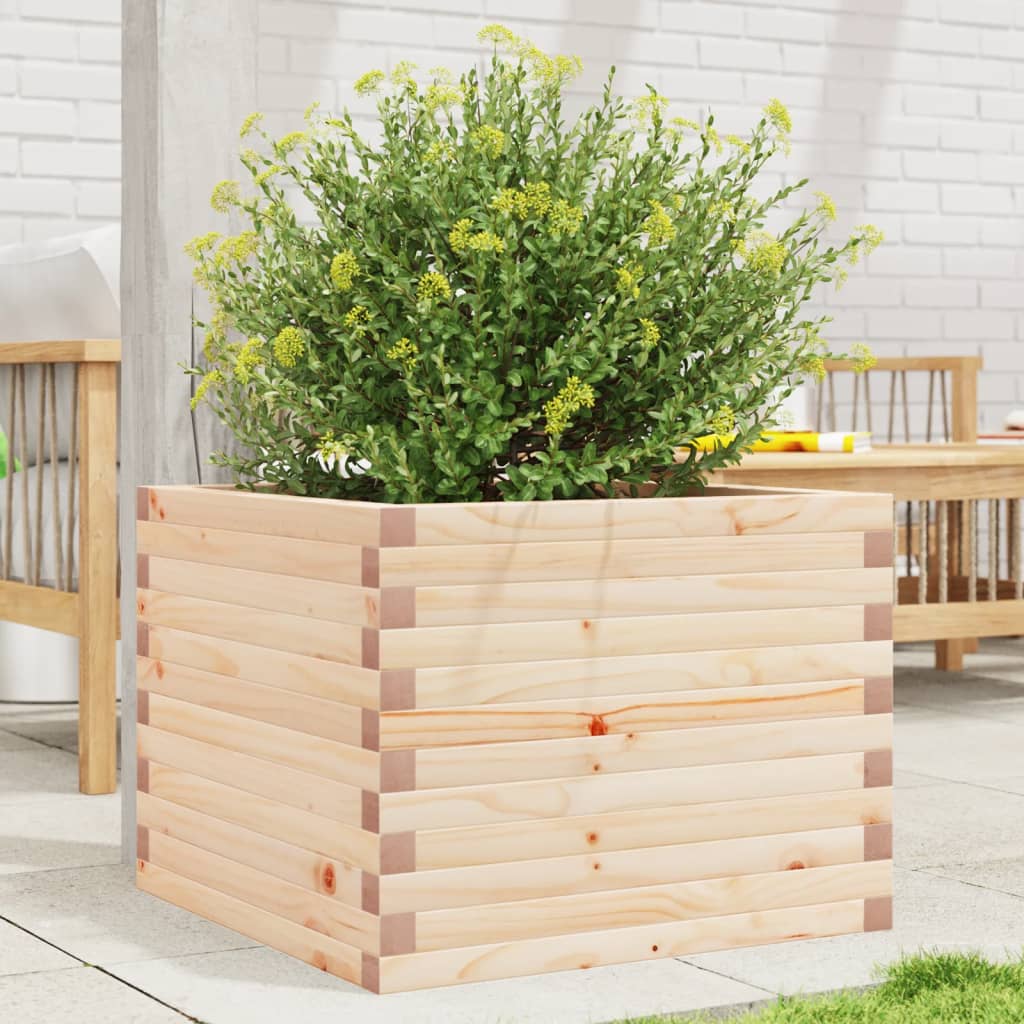 Boîte de planification Vidaxl 60x60x45.5 cm Pine solide