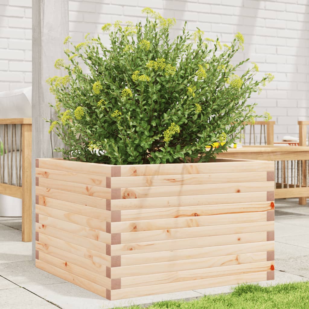 Boîte de planification Vidaxl 70x70x45.5 cm Pine solide