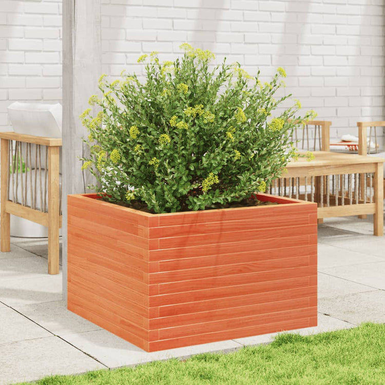 Boîte de planification Vidaxl 70x70x45,5 cm Brunier en pin massif
