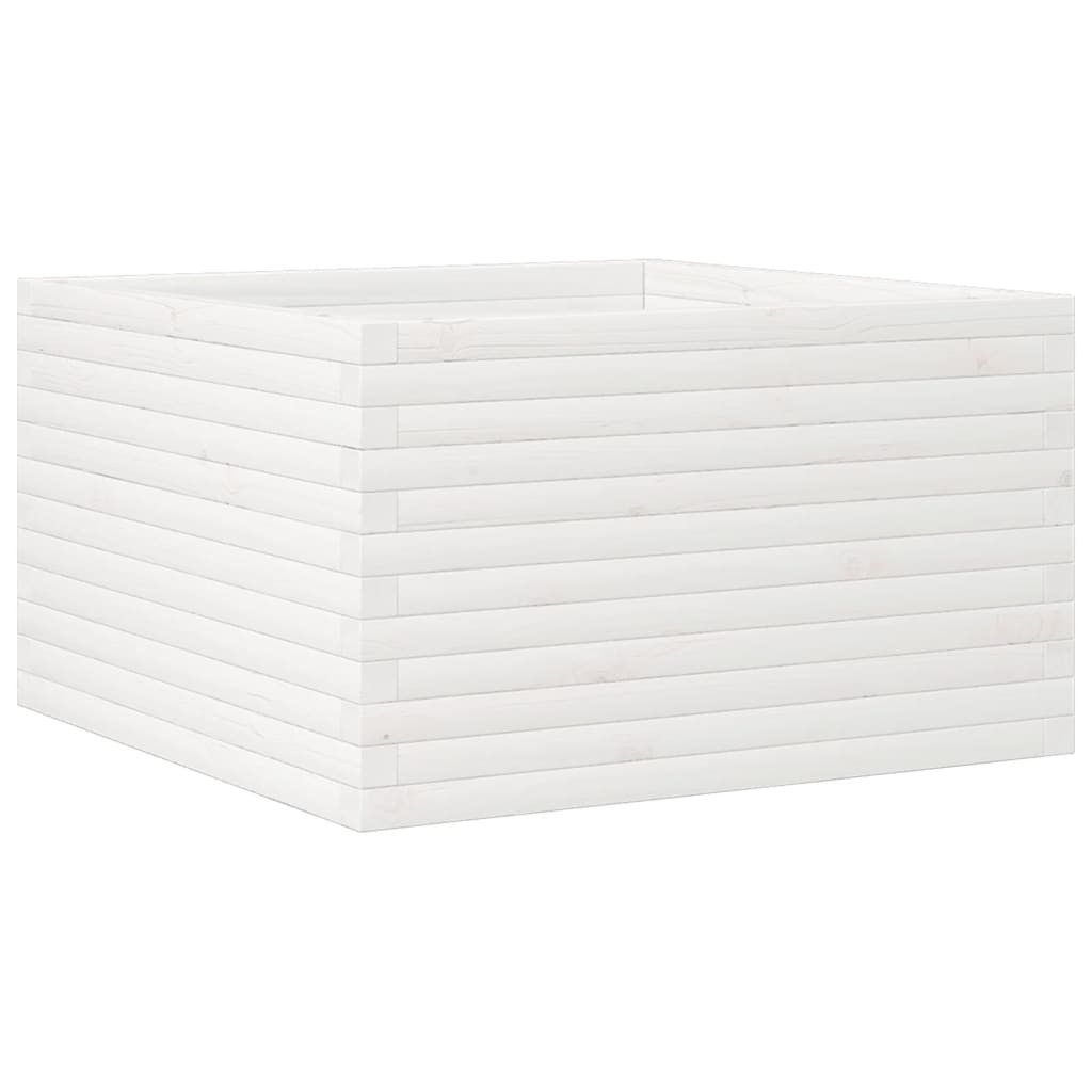 Boîte de planification Vidaxl 80x80x45,5 cm Pine solide blanc